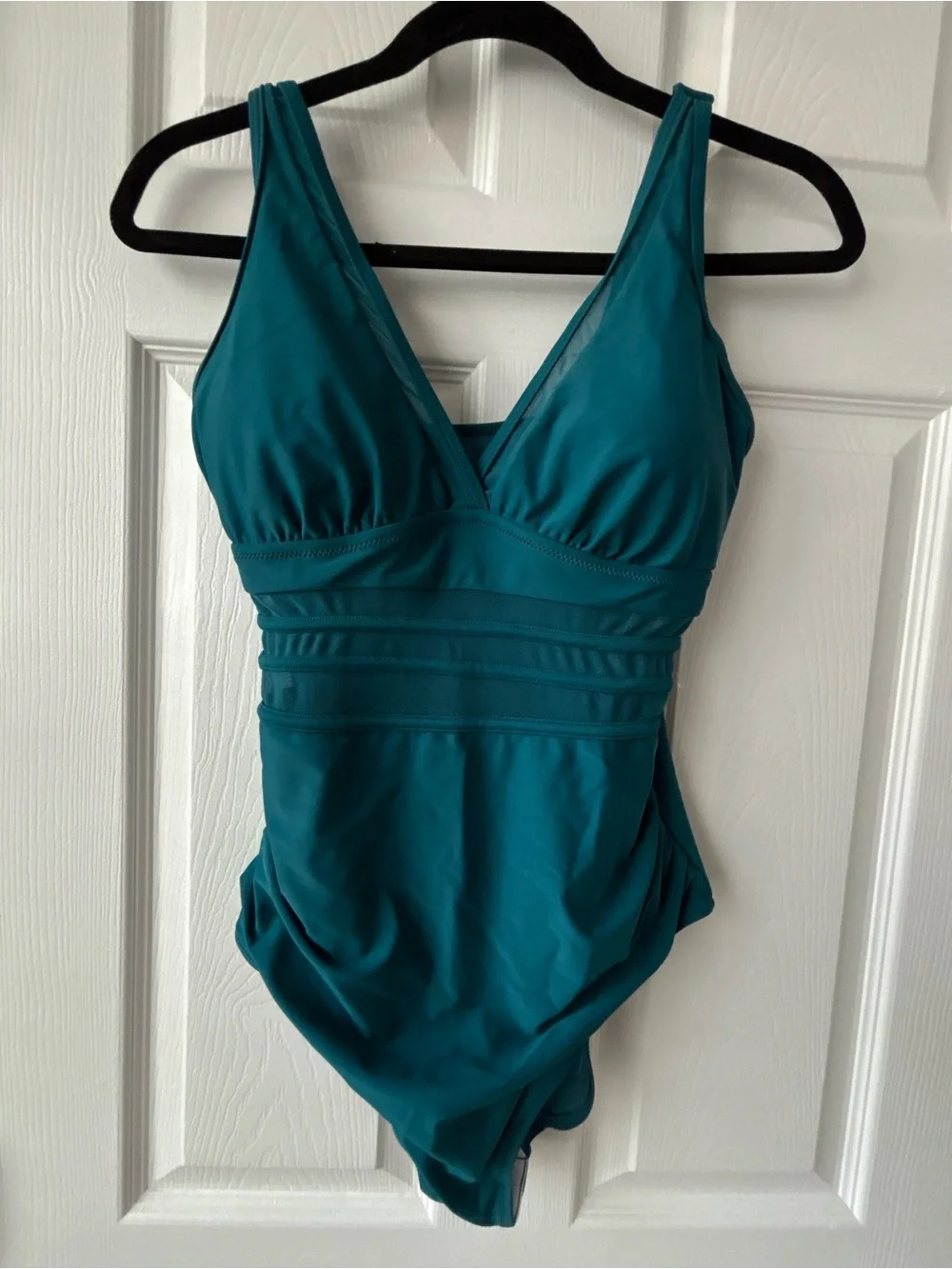 Blooming Jelly Size M Women’s Teal Mesh Detail Tummy Control One-Piece Swimsuit